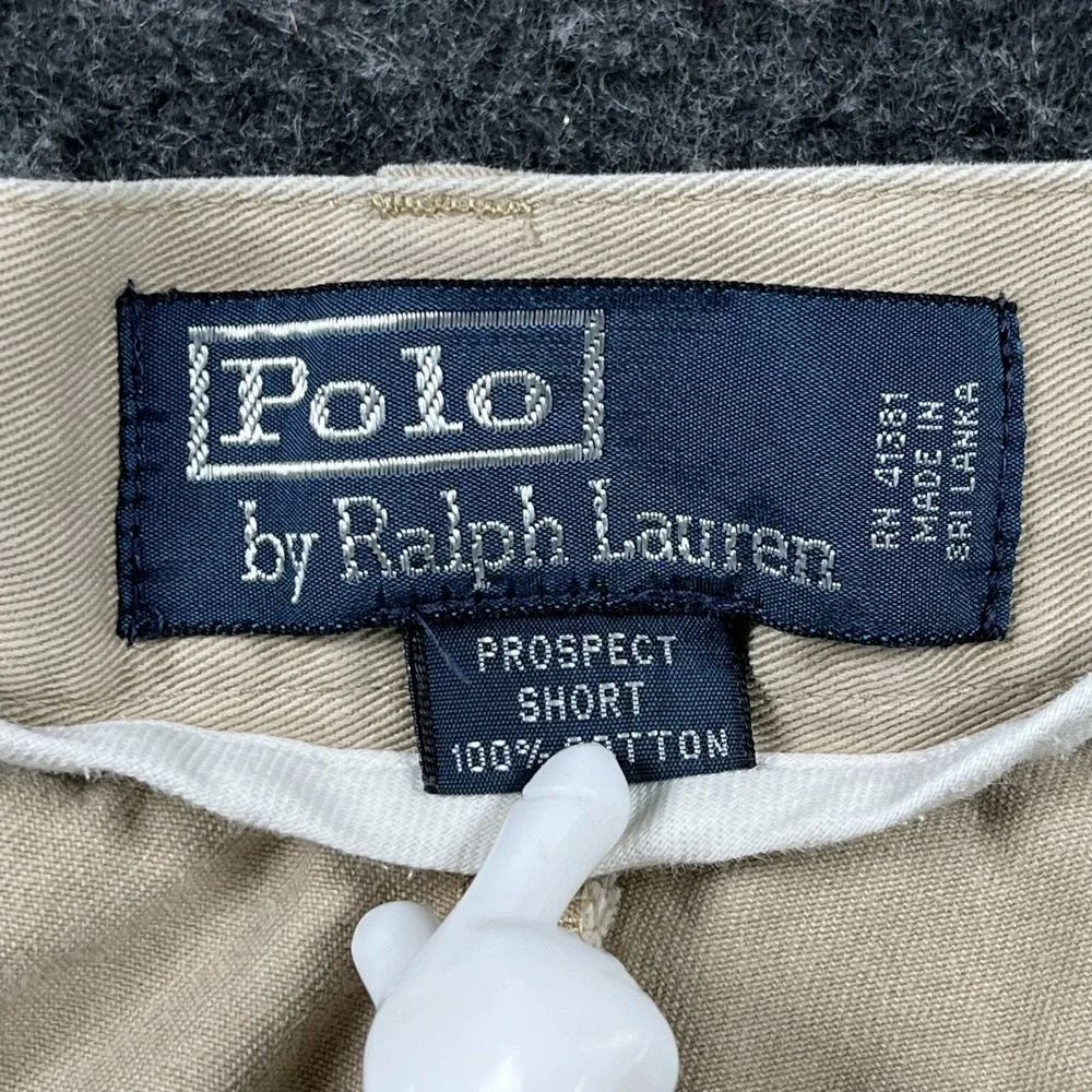 Polo Ralph Lauren Prospect Chino Shorts Mens 38 Beige Cotton Flat Front Casual